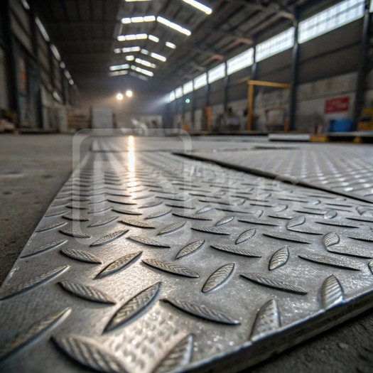 Лист стальной оцинкованный рифленый ромб 4 мм Ст3сп ГОСТ 8568-77 г/к