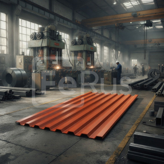 Профнастил С20 полиэстер (Zn100-180) 0,35х1100х1200 мм, RAL 8029